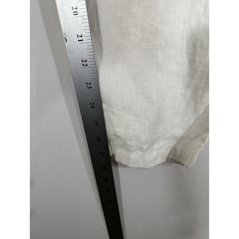 Iximo Women 100% Linen Pull On Pants Size Large Crisp White Drawstring Waist - Picture 5 of 10